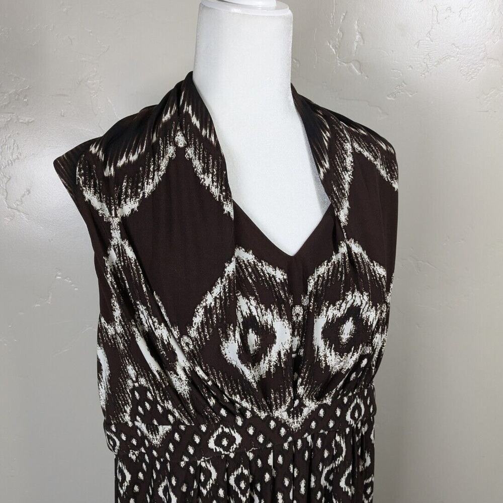 NEW Chico’s Dress Size 2 (US 12) Medallion Haze Morgan Maxi Stretchy Dress Brown - Picture 2 of 10